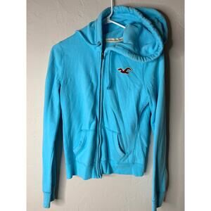 HOLLISTER Full Zip Hoodie Women's Size M Light Blue